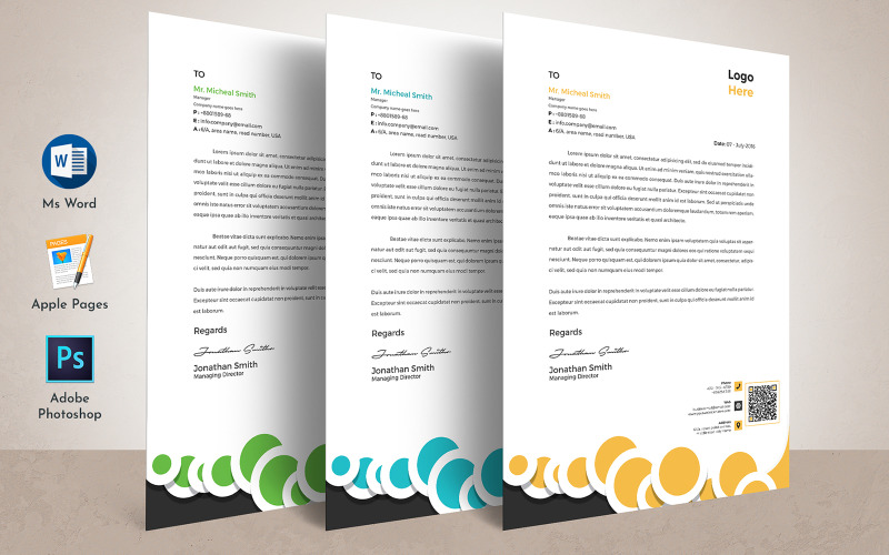 Plantilla de bloc de notas con membrete Word Apple Pages