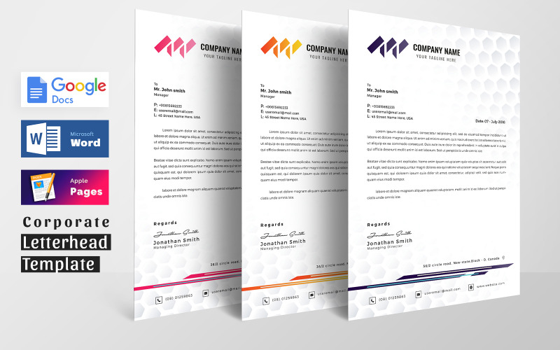 Šablona hlavičkového papíru MS Word Apple Pages Formát Dokumentů Google