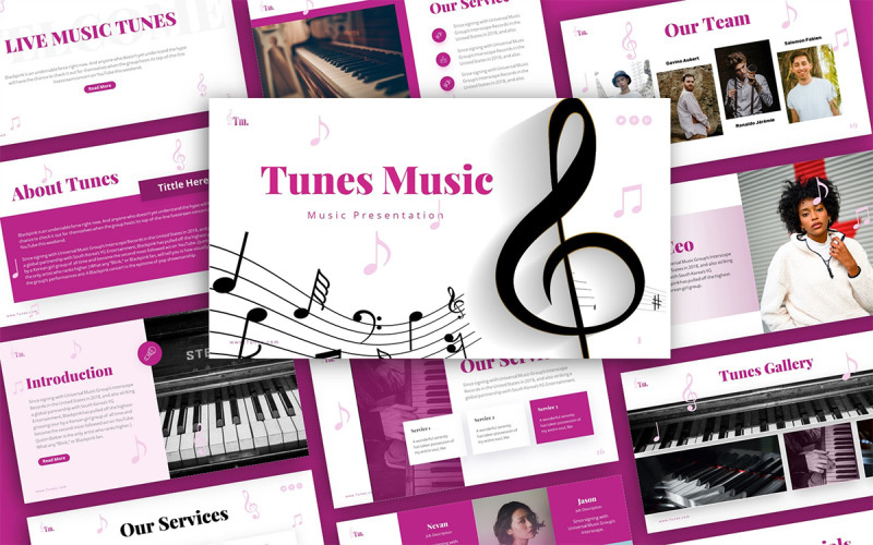 Tunes Muziekpresentatie Sjablonen PowerPoint presentatie