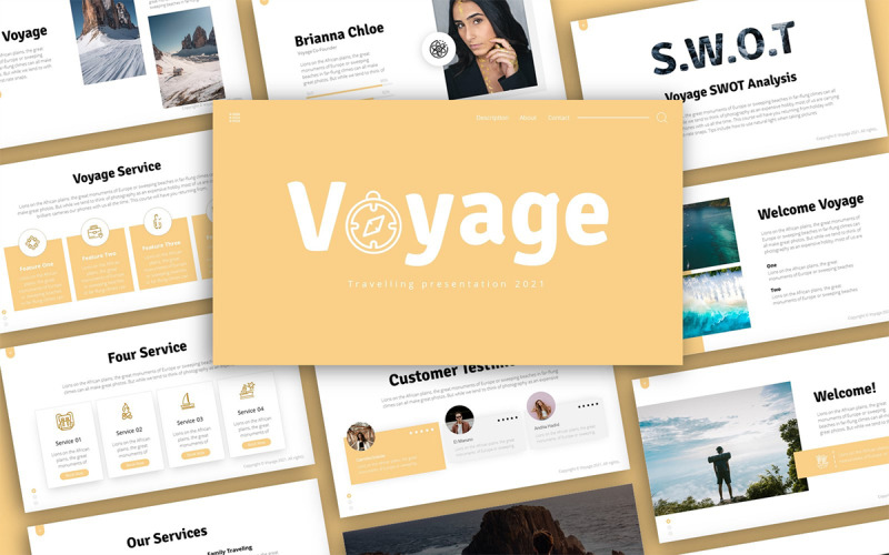 Voyage Traveling Presentation PowerPoint šablony