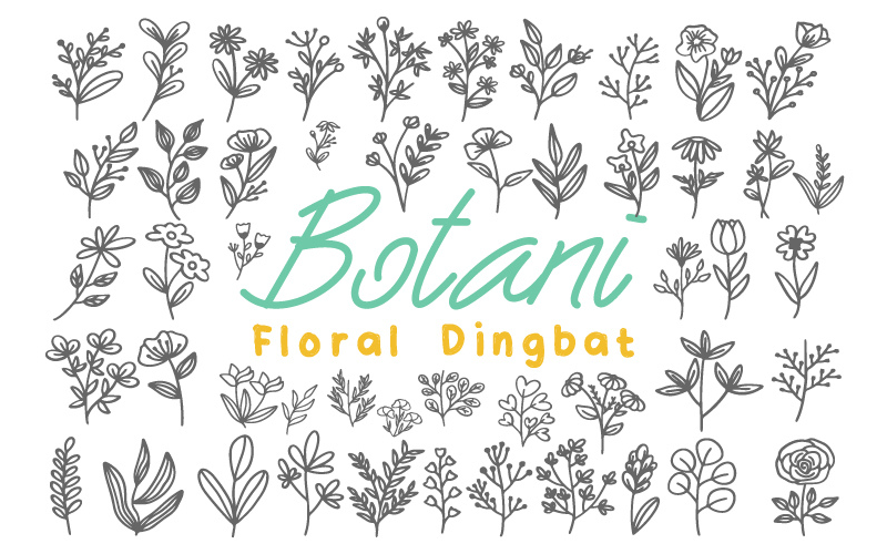 Botani - Çiçekli Dingbat Yazı Tipi