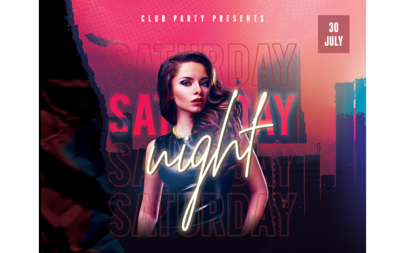 Club Night Party Flyer- Layered Photoshop File