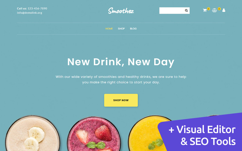 Modèle de site Web de smoothies