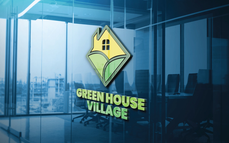 Plantilla de logotipo de Green House Village