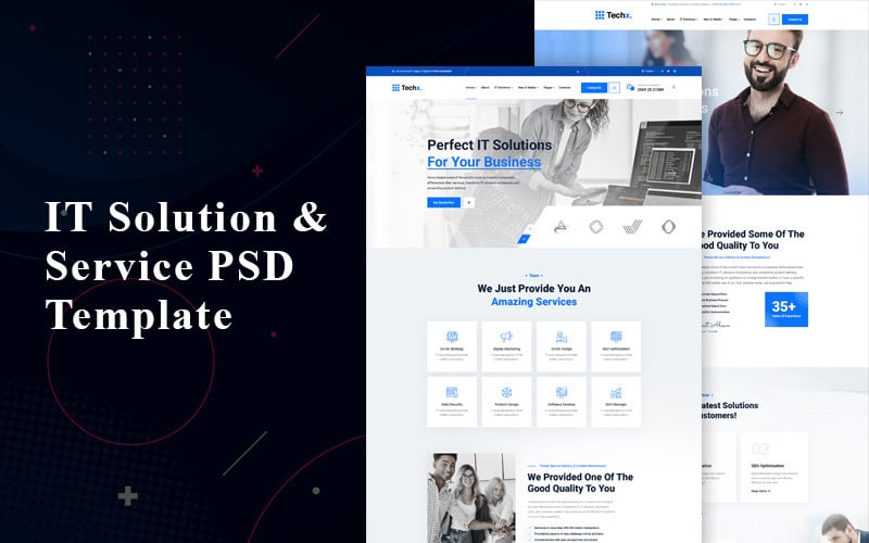 Techx - Plantilla PSD de soluciones y servicios de TI