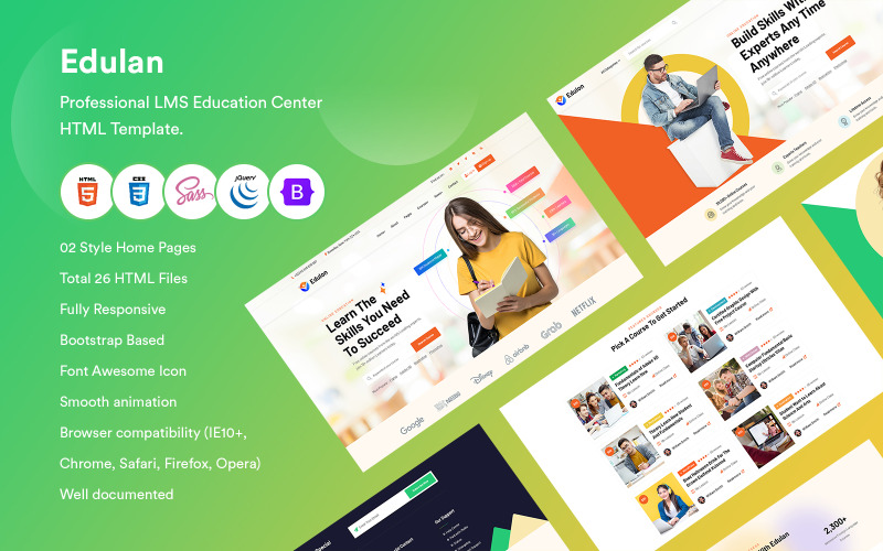 Edulan - Online-Bildung und LMS-HTML-Vorlage