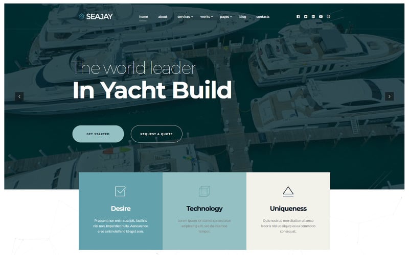 Seajay - Acquista, vendi, affitta e costruisci un tema WordPress per yacht