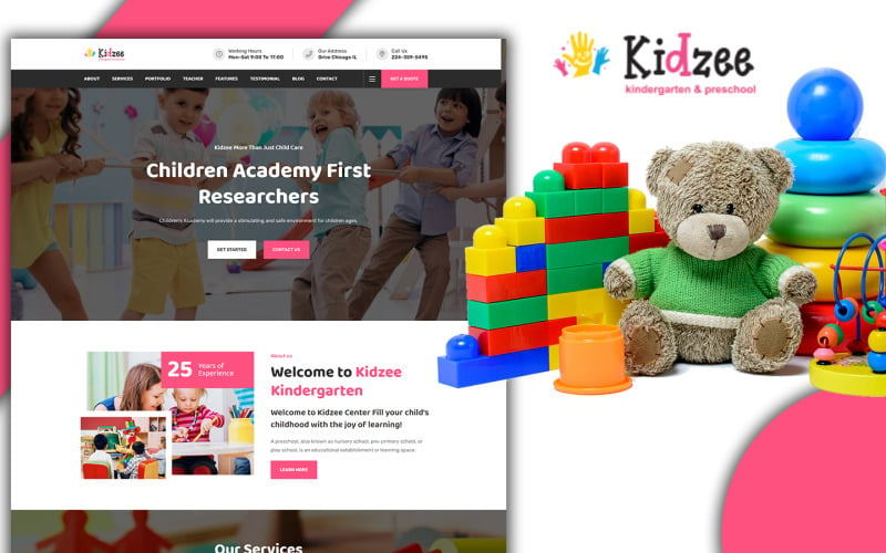 Kidzee - Kinder Garden HTML5 céloldal sablon