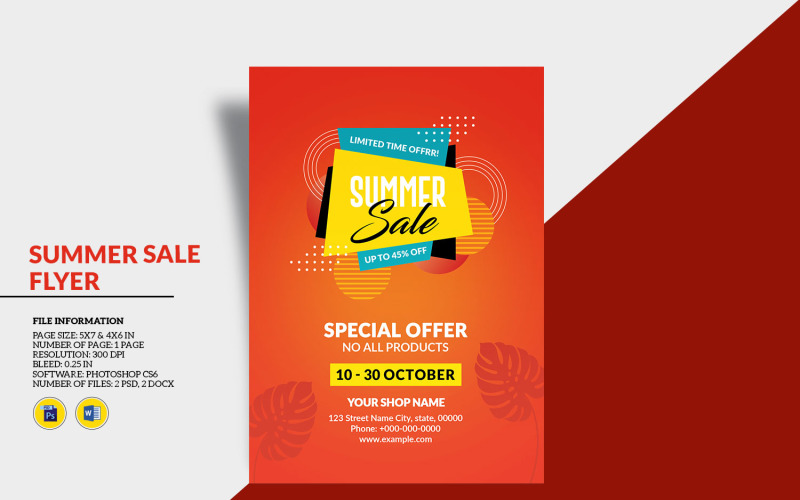 Літній продаж Flyer шаблон фірмового стилю