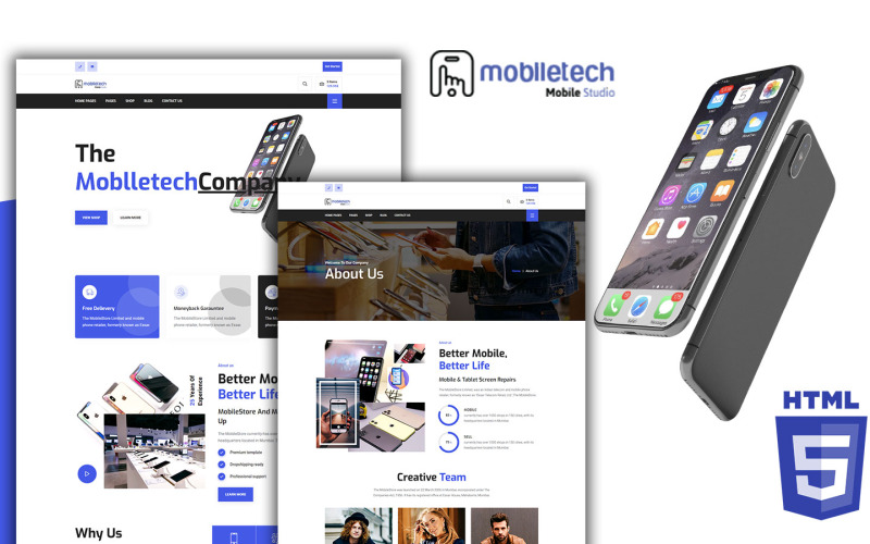 Moblletech - HTML5-sjabloon voor mobiele winkels