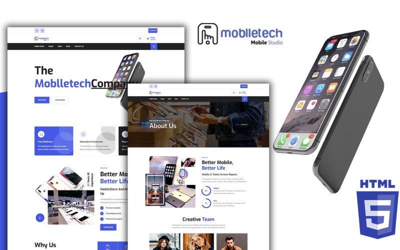 Moblletech - Modèle HTML5 de boutique mobile