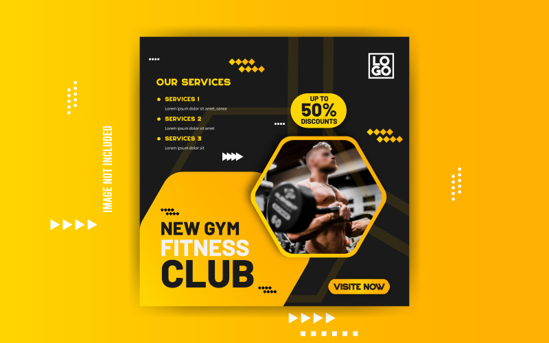 Design de banner de mídia social do Fitness Club