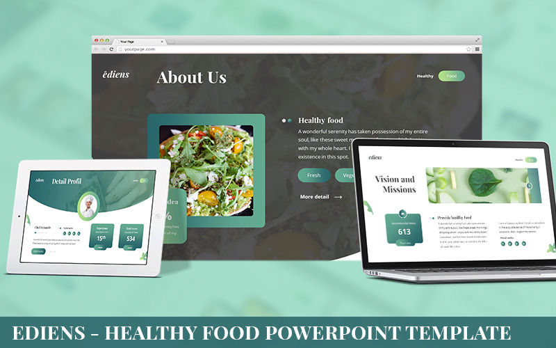 Ediens - Modello PowerPoint di cibo sano