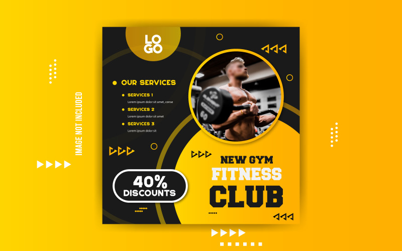 Fitness Club Werbe-Social-Media-Design