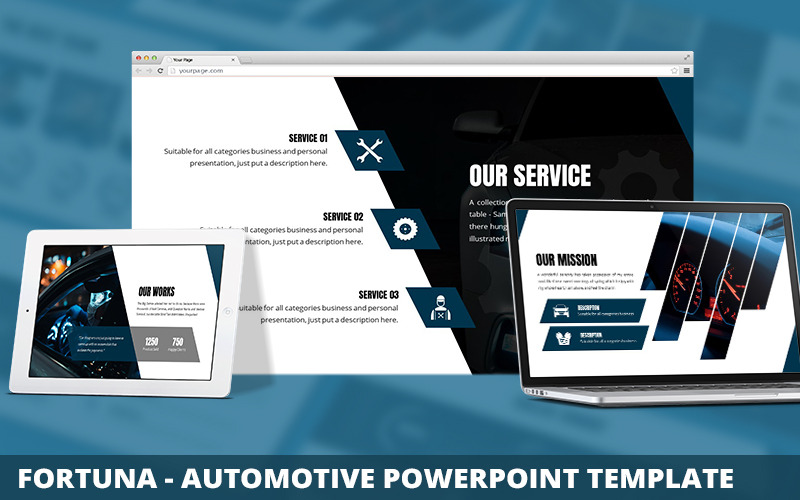 Fortuna - PowerPoint-sjabloon voor auto's