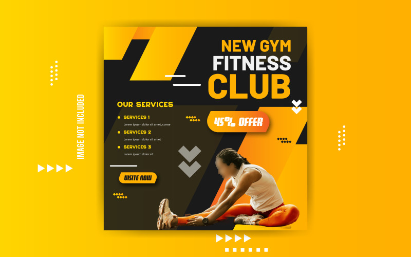 Nieuwe banner voor fitnessclubs voor sociale media