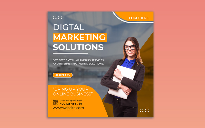 Vorlage für Social-Media-Beiträge für digitales Online-Marketing