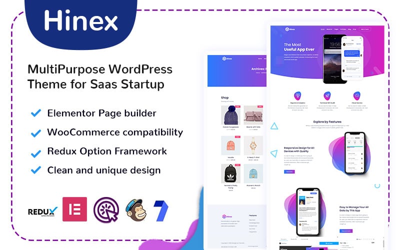 Hinex - MultiPurpose WordPress Theme for Saas Startup