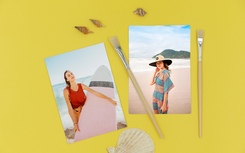 Мокап фото продукта портрета летнего путешествия путешествия