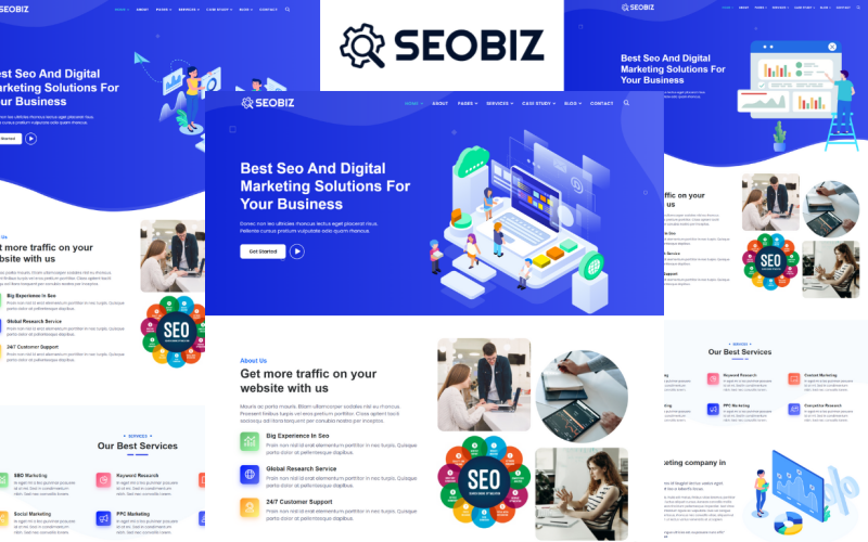 Seobiz - SEO & digitaal marketingbureau Bootstrap 5 HTML-sjabloon