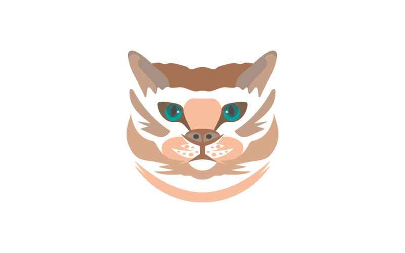 Sjabloon voor slim kattenbeer-logo