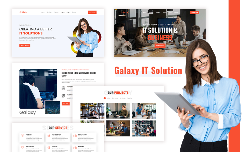 Galaxy - HTML-Vorlage für IT-Lösungen