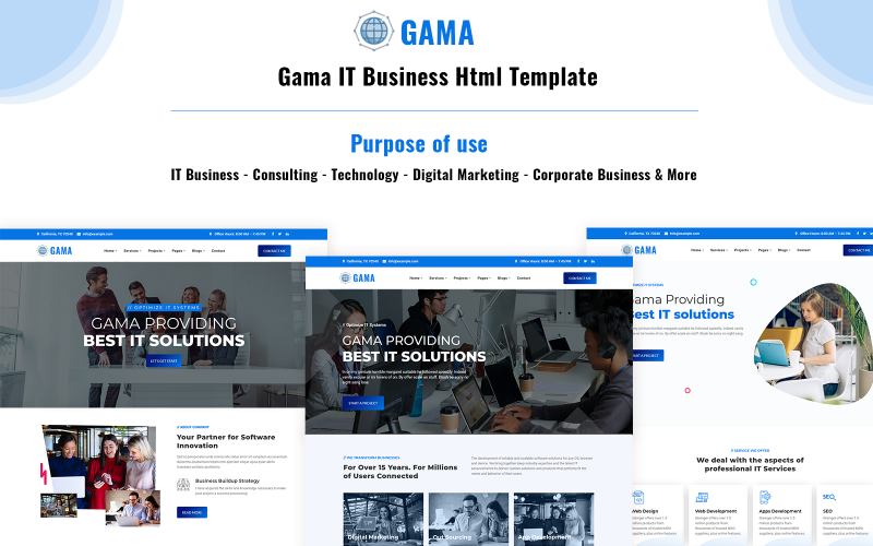 Gama - ИТ-решение и бизнес-HTML-шаблон