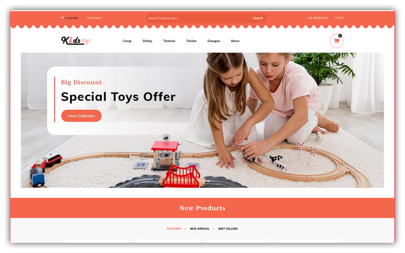 Kidstoys - Tema Opencart del negozio di giocattoli