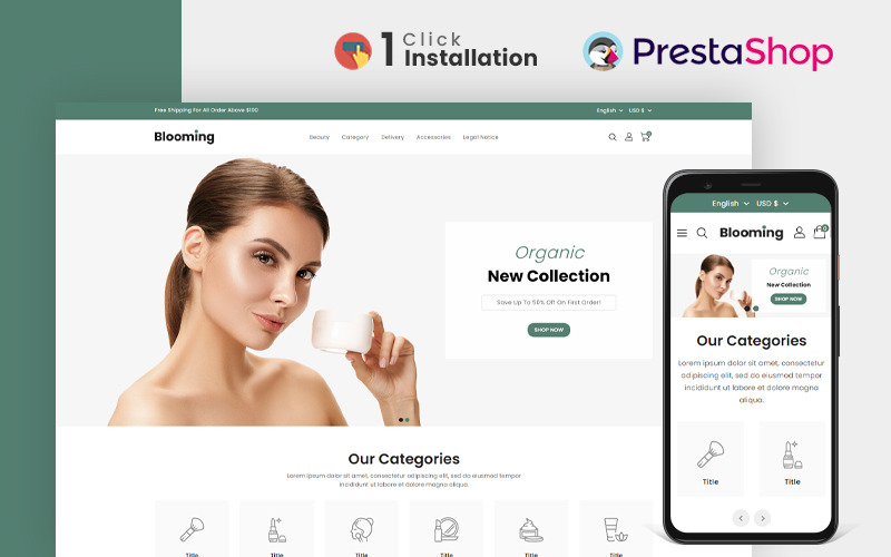 PrestaShop téma Blooming Cosmetics