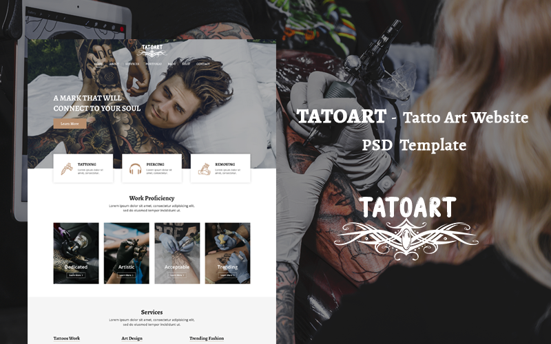 TATOART - Tatto Art Website PSD-sjabloon