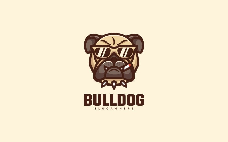 Bulldog stripfiguur Logo