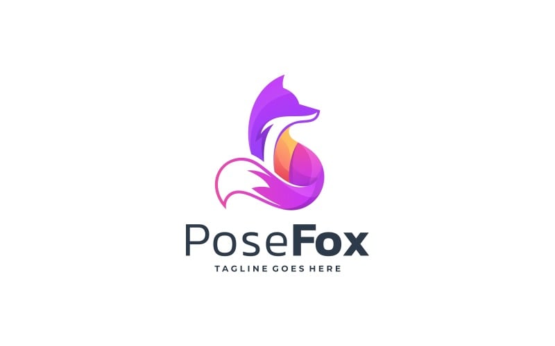 Estilo do logotipo colorido do Fox Gradient