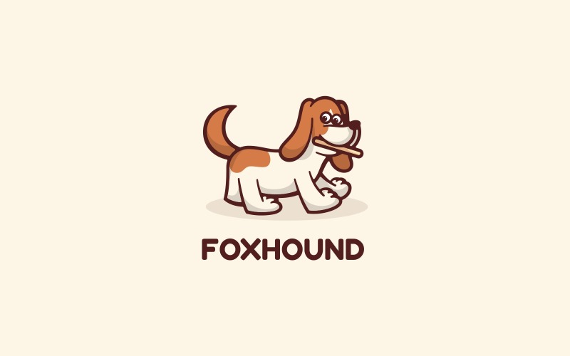 Foxhound Simple Mascot Logo 1047 Templatemonster