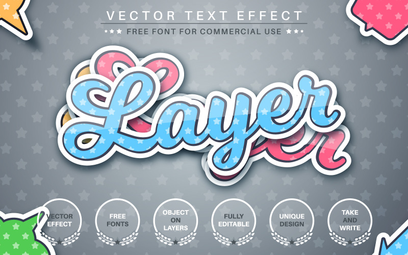 Layers Origami - Editovatelný textový efekt, styl písma, grafické znázornění