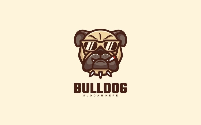 Logotipo de personaje de dibujos animados de Bulldog