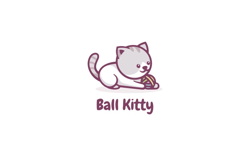 Modello di logo del fumetto del gatto