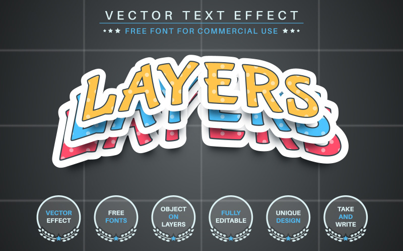 Set Color Sticker - Editable Text Effect, Font Style, Graphics Illustration