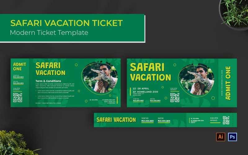 Шаблон для печати отпускных билетов на сафари