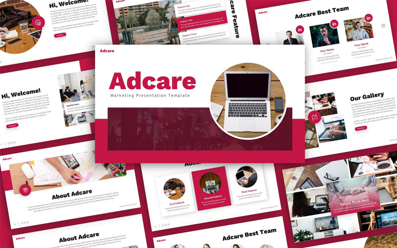 Adcare Marketing Presentatie Sjablonen PowerPoint presentatie