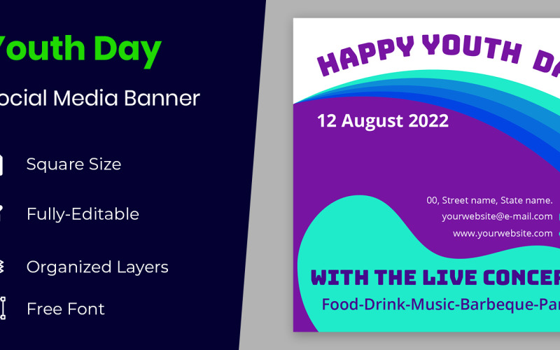 International Youth Day Social Media Poster