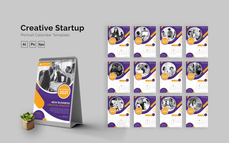 Kreatives Startup-Kalenderporträt