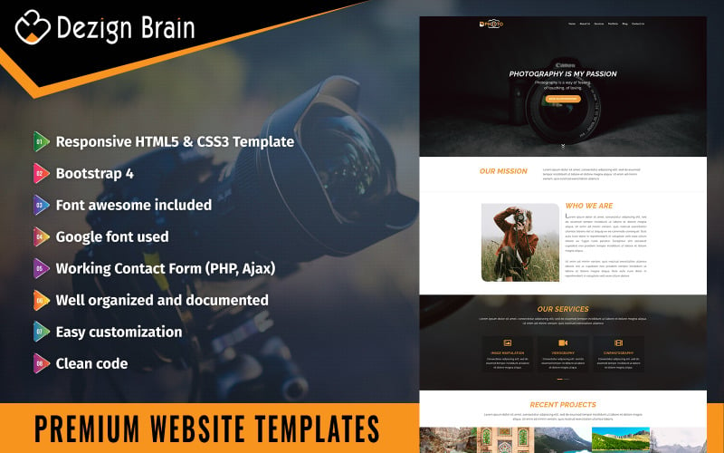 DB Photo - Photography Bootstrap HTML Website Template