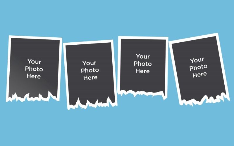 Geschnittenes Papier Foto Collage Vorlage Mockup