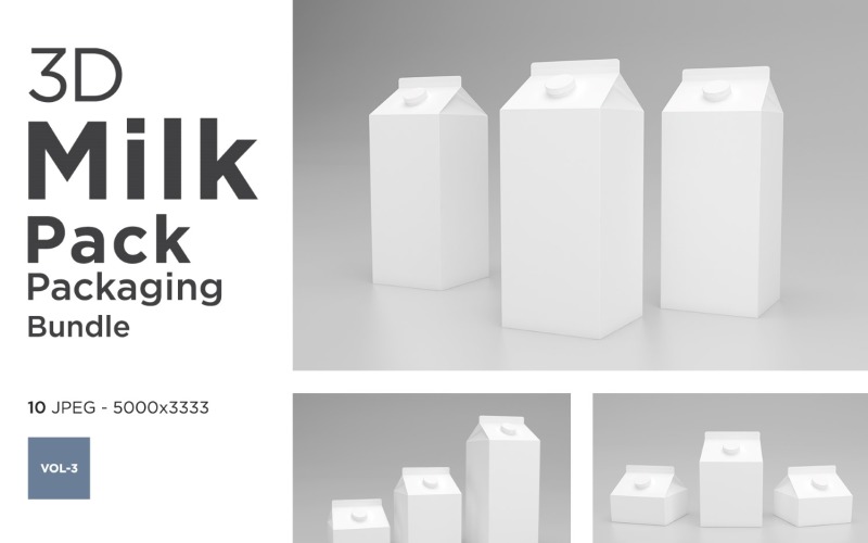 Maquette d'emballage de paquet de lait Vol 3
