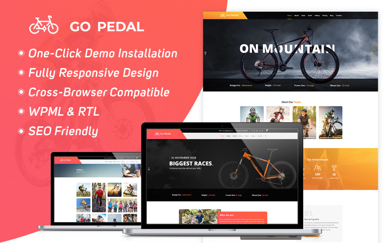 Go Pedal - Велоспорт тема WordPress