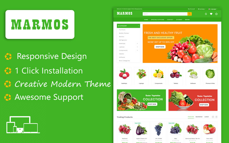Marmos Organic Theme Opencart Theme