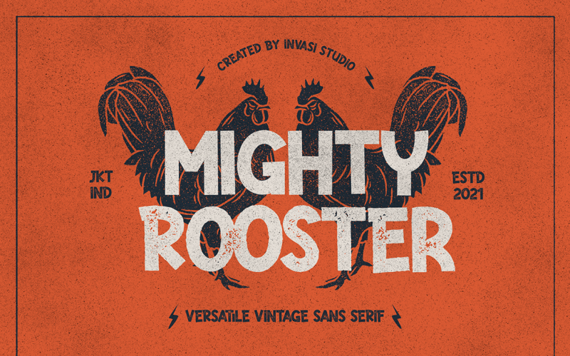 Mighty Rooster - универсальные винтажные шрифты
