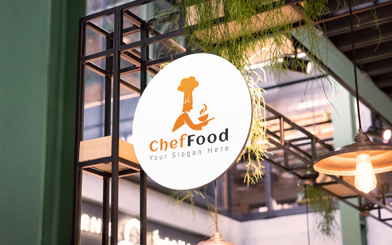 Ontwerpsjabloon voor chef-kok voedsel logo