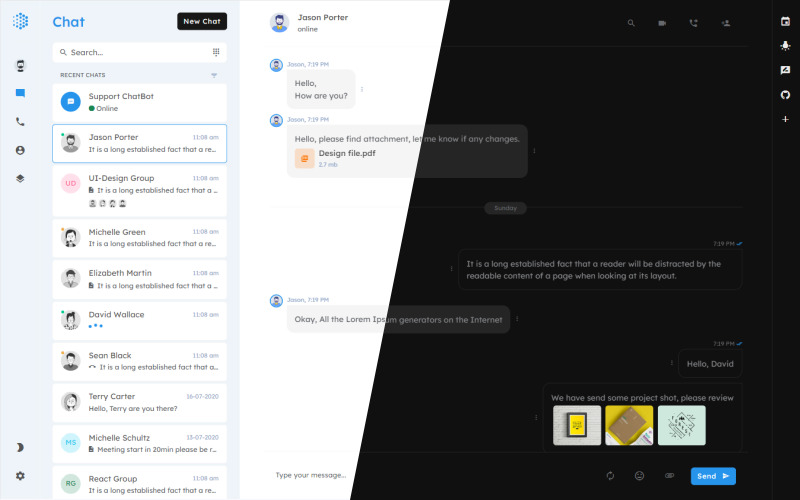 PostMan Bootstrap 5 聊天管理模板