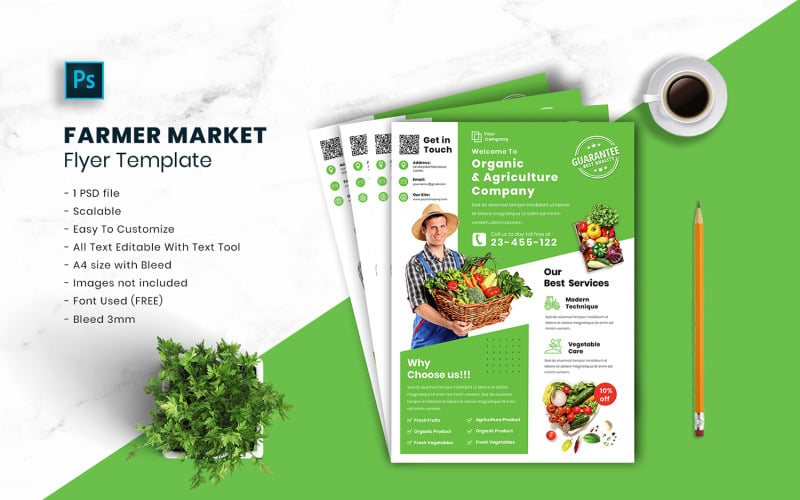 Farmer Market Flyer Template vol.19 #188524 - TemplateMonster